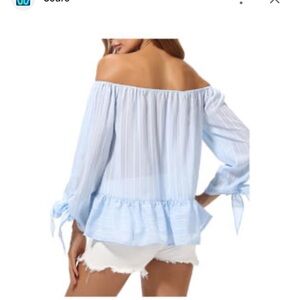 Azucar Women’s Light Blue Cold‎ Shoulder Tunic Top. Size L (422)